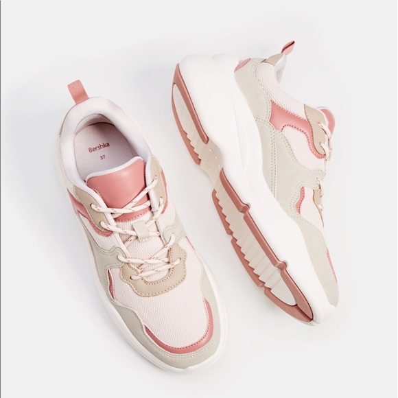 cream platform trainers